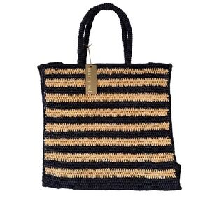 Mar Y Sol Callie‎ Tote Striped Straw Tote Bag NWT